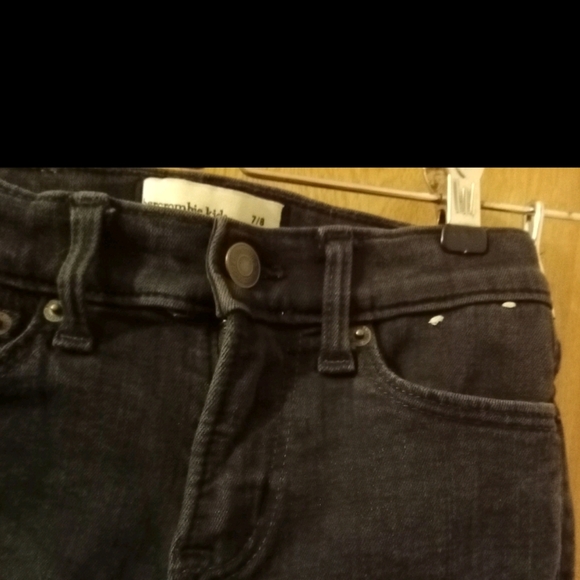 Abercrombie And Fitch Girls 7/8 Slim Capri Jeans Super Skinny Short Black School - Picture 3 of 5